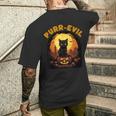 Purr-Evil お化け猫 ハロウィン メンズTシャツ バックプリント 彼への贈り物