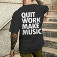 Quit Work Make Music 半袖 メンズTシャツ バックプリント 彼への贈り物