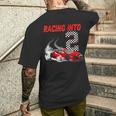 Racing Into 2Nd Birthday レースカー 2歳 幼児 男の子 メンズTシャツ バックプリント 彼への贈り物