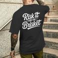 Risk It For The Brisket Bbqジョーク 長袖tシャツ メンズTシャツ バックプリント 彼への贈り物