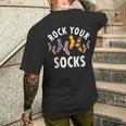 Rock Yourocks Awareness World Downyndrome Day メンズTシャツ バックプリント 彼への贈り物