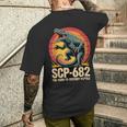 Scp-682 破壊しづらい爬虫類モンスターcpファンデーション メンズTシャツ バックプリント 彼への贈り物