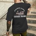 Staming Alongintage Train 機関車 メンズTシャツ バックプリント 彼への贈り物