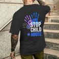 Stop Child Abuse 児童虐待をやめなさい メンズTシャツ バックプリント 彼への贈り物
