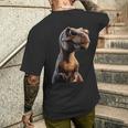 T-レックス ティラノサウルス・レックス 恐竜 恐竜大好き ディノ メンズTシャツ バックプリント 彼への贈り物