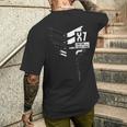 Techwear ゴス サイバーパンク 侍戦士 メンズTシャツ バックプリント 彼への贈り物