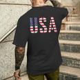 Usa アメリカの国旗の色のアメリカ 長袖tシャツ メンズTシャツ バックプリント 彼への贈り物