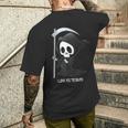 Valentine's Day I Love You To Death Cute Grim Reaper メンズTシャツ バックプリント 彼への贈り物