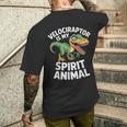 Velociraptor Is My Spirit Animal For Dino Enthusiasts Men's Back Print T-Shirt Gifts for Him