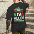 Viva Mexico 帽子デザイン メキシコ国旗カラー メキシコ人向け メンズTシャツ バックプリント 彼への贈り物