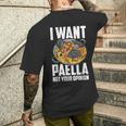 I Want Paella Not Your Opinion スペインのパエリア メンズTシャツ バックプリント 彼への贈り物