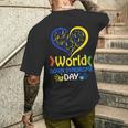 World Downyndrome Day Upport And Awareness 321 メンズTシャツ バックプリント 彼への贈り物