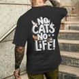 「No Cats No Life」 母の日 バレンタインデー 猫 母 メンズTシャツ バックプリント 彼への贈り物