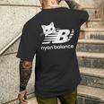 「Nyan Balance」ニャンバランス グラフィック かわいい ねこ メンズTシャツ バックプリント 彼への贈り物