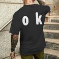 「Ok」面白い デザイン 語録 ネタ おもしろ 漢字 Ok メンズTシャツ バックプリント 彼への贈り物
