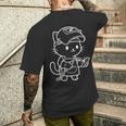 かわいい猫の溶接工 メンズTシャツ バックプリント 彼への贈り物
