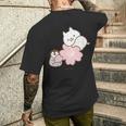 ねこぺん日和 桜 メンズTシャツ バックプリント 彼への贈り物