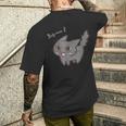 ねこシャー黒猫ver メンズTシャツ バックプリント 彼への贈り物