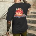 イチゴ サマーベーカリー キッチン パティシエ ストロベリーケーキ メンズTシャツ バックプリント 彼への贈り物