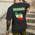 イランライオン太陽旗、イラン地図、イラン、イランの旗、イランの旗。 メンズTシャツ バックプリント 彼への贈り物