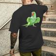 インドのワカケホンセイオウムの鳥 メンズTシャツ バックプリント 彼への贈り物