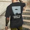 エイリアンufoアパレル「I Want To Believe」 長袖tシャツ メンズTシャツ バックプリント 彼への贈り物