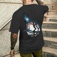 オオカミ 動物 顔 アート グラフィック 野生動物 カラフル 狼の恋人 メンズTシャツ バックプリント 彼への贈り物