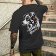 オーストラリアン・シェパード・ドッグ愛好家はオージー・シェパードを愛する メンズTシャツ バックプリント 彼への贈り物