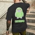 カカポ Kakapo『セルフィー』鳥【どうぶつフレンズ】動物 ゆるくて かわいい メンズTシャツ バックプリント 彼への贈り物