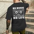 カセット No Music No Life Music Lover メンズTシャツ バックプリント 彼への贈り物