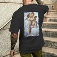 キスエンジェルズ ファーストキス 絵画 天使 キス キューピッド ラブ メンズTシャツ バックプリント 彼への贈り物