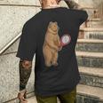 クマ テニス テニスラケット スポーツ メンズTシャツ バックプリント 彼への贈り物