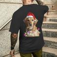 クリスマス ゴールデンレトリバー クリスマス ドッグツリー サンタハット リトリーバー 長袖tシャツ メンズTシャツ バックプリント 彼への贈り物