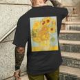 ゴッホのひまわりアートアーティスト向け メンズTシャツ バックプリント 彼への贈り物