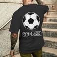 サッカー（サッカー部）Soccer 部活 クラブ【サッカーボール】スポーツ フットボール グッズ ウェア イラスト メンズTシャツ バックプリント 彼への贈り物