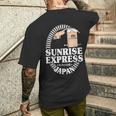 サンライズ エクスプレス トレイン 日本 東京 出雲 サンライズ 出雲 電車 メンズTシャツ バックプリント 彼への贈り物
