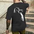 シェットランド・シープドッグ ポートレート シルエット 犬 シェルティー・ドッグ メンズTシャツ バックプリント 彼への贈り物