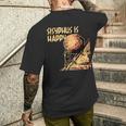 シーシュポス・イズ・ハッピー面白いギリシャ神話ミーム哲学 メンズTシャツ バックプリント 彼への贈り物