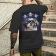 シーズー 犬 シウツー 犬 エイリアン Ufohitzhu おもしろい シーズー 長袖tシャツ メンズTシャツ バックプリント 彼への贈り物