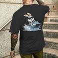 ジェットスキー ジェットスキー ウサギ イースターバニー サングラス メンズTシャツ バックプリント 彼への贈り物