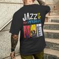 ジャズ・イット・アップ・アンド・インプロヴィーズ・ジャズ メンズTシャツ バックプリント 彼への贈り物