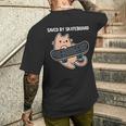 スケートボード猫sk8スケートボードで保存 メンズTシャツ バックプリント 彼への贈り物