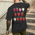 ストロベリーフルーツシャツ イチゴの種類 コテージコア メンズTシャツ バックプリント 彼への贈り物