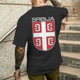 セルビアクロスシールドセルビアアーム。 メンズTシャツ バックプリント 彼への贈り物