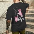 タップダンサー レトロフラワー タップダンサーデザイン タップダンス メンズTシャツ バックプリント 彼への贈り物