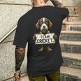 チームクリケット、クリケットの正義、犬好き、ハンティングドッグ メンズTシャツ バックプリント 彼への贈り物
