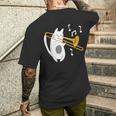 トロンボーン奏者 猫 トロンボーン奏者 音楽好き メンズTシャツ バックプリント 彼への贈り物