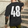 ナンバーフォーティーエイト 48 スポーツチーム制服 誕生日 48 メンズTシャツ バックプリント 彼への贈り物