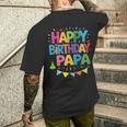 ハッピーバースデーパパはパパの誕生日 長袖tシャツ メンズTシャツ バックプリント 彼への贈り物