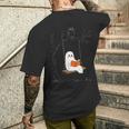 ハロウィン おばけ 読書 かわいい マジカル 本 恋人 本の虫 メンズTシャツ バックプリント 彼への贈り物